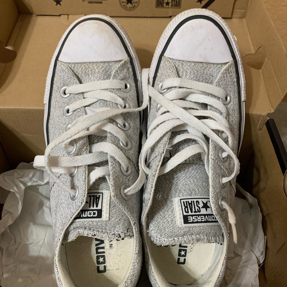 Converse Light Gray and White Sneakers